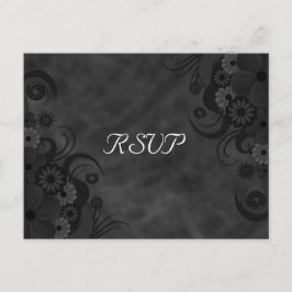 Cartão Postal De Convite Cartão-postal de resposta RSVP Floral de Quadro Pr