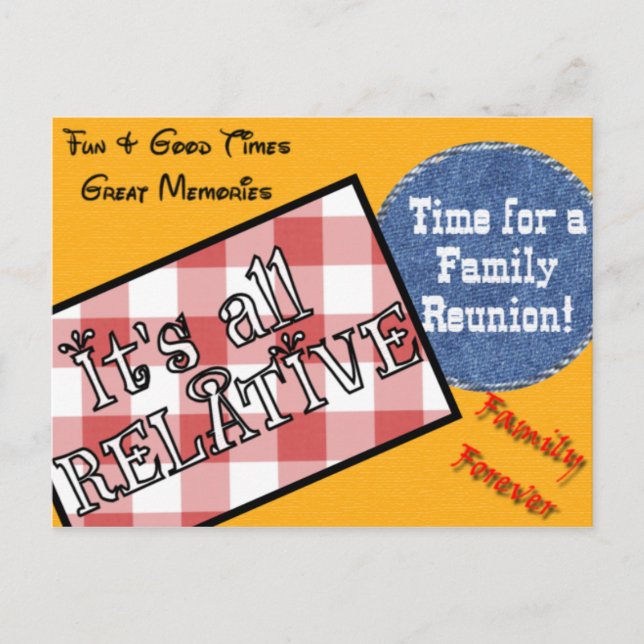 Cartão Postal De Convite Cartão-postal de Reunião Familiar (Frente)