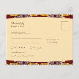 Cartão Postal De Convite Cartão-postal de RSVP Dourado de Ankara Kitenge