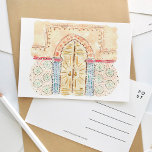 Cartão Postal De Convite Cartão-postal de Viagem de Aquarela com Portas da<br><div class="desc">Um cartão postal de viagem de aquarela lindamente pintado com portas de mesquita no Marrocos.</div>