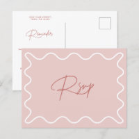 Cartão-postal do lembrete RSVP de Borda Wavy