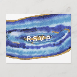 Cartão Postal De Convite Cartão-postal Gilt Agate Wedings rsvp
