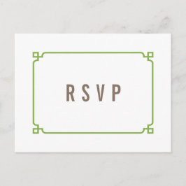 Cartão Postal De Convite Cartão-postal Greenery Deco Chic Wedding RSVP