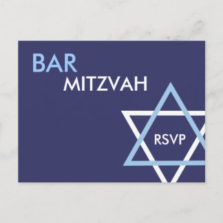 Cartão Postal De Convite Cartão-postal Mitzvah RSVP do Bar Moderno