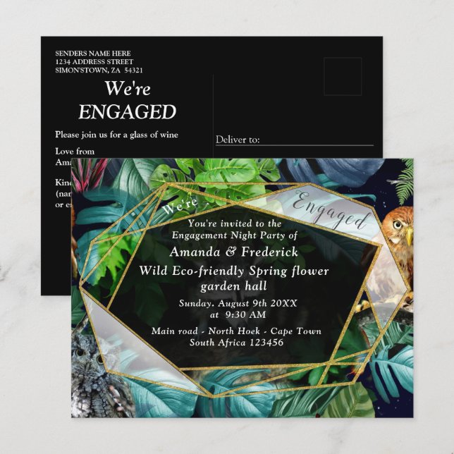 Cartão Postal De Convite Cartão-postal para comemoração noturna (Frente/Verso)