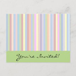 Cartão Postal De Convite Cartão-postal Pastel Stripes