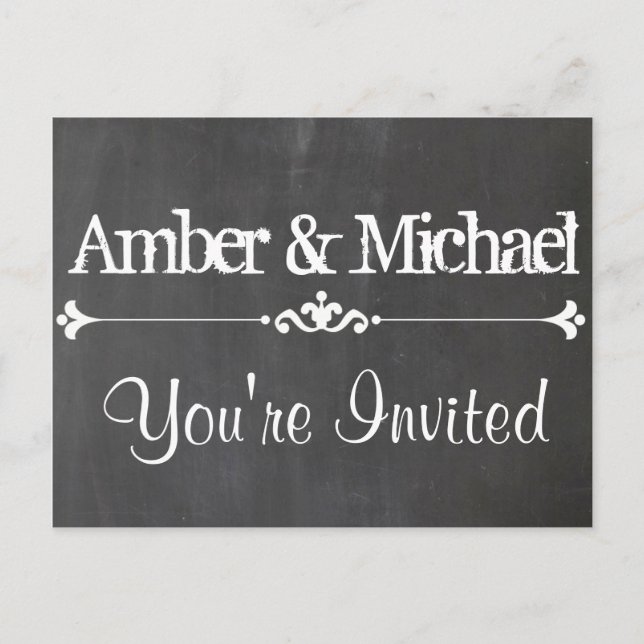 Cartão Postal De Convite Cartão-postal personalizado do quadro central da V (Frente)