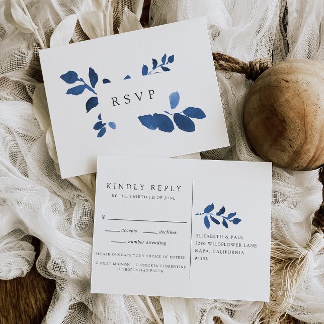 Cartão Postal De Convite Cartão-postal RSVP Botânico Pressionado com Opção  (Criador carregado)
