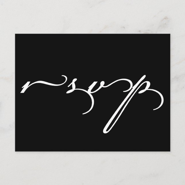 Cartão Postal De Convite Cartão-postal RSVP de Casamento (Frente)