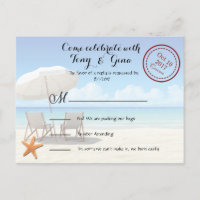 Cartão-postal RSVP de Casamento de Destino Cancúno