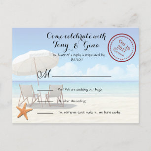 Cartão Postal De Convite Cartão-postal RSVP de Casamento de Destino Cancúno