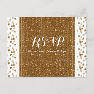Cartão Postal De Convite Cartão-postal RSVP de Casamento de Falha Branco e 