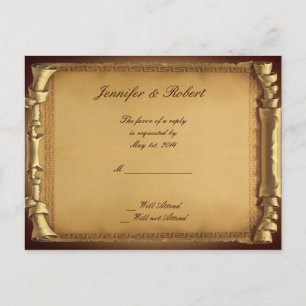 Cartão Postal De Convite Cartão-postal RSVP de Casamento de Hora