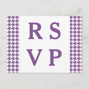 Cartão Postal De Convite Cartão-postal RSVP de Casamento de Houndstooth Rox
