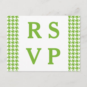 Cartão Postal De Convite Cartão-postal RSVP de Casamento de Houndstooth Ver