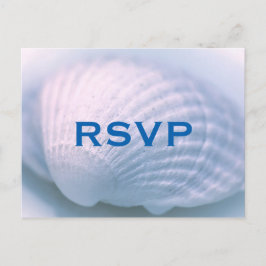 Cartão Postal De Convite Cartão-postal RSVP de Casamento de Seashell Branco