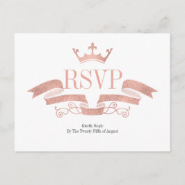 Cartão Postal De Convite Cartão-postal RSVP de Casamento Dourado Clássico d