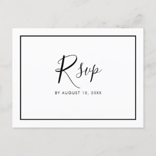 Cartão Postal De Convite Cartão-postal RSVP de Casamento Minimalista Simple
