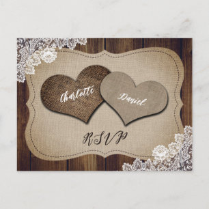 Cartão Postal De Convite Cartão-postal RSVP de Casamento RSVP de Quebra R