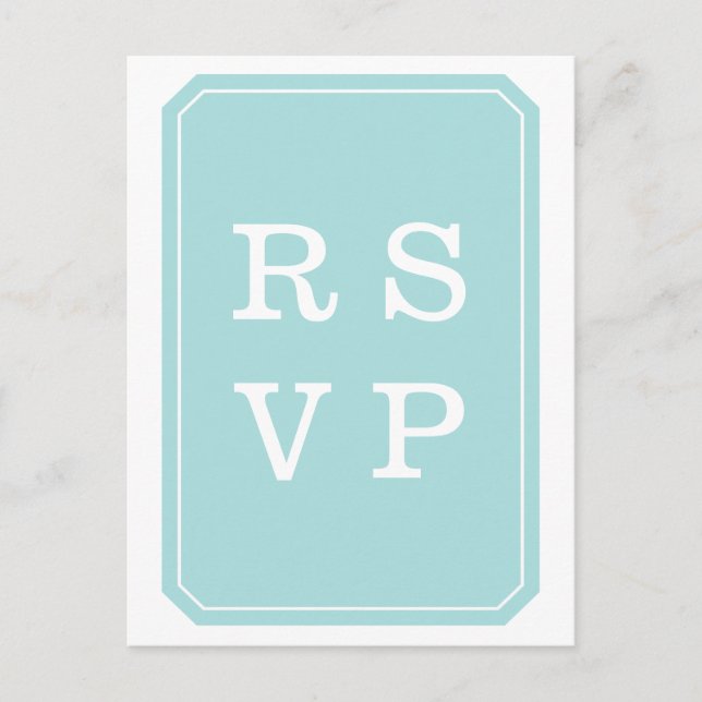 Cartão Postal De Convite Cartão-postal RSVP de Casamento Simplesmente Elega (Frente)