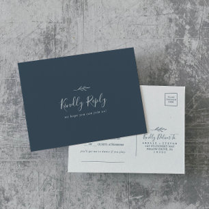 Cartão Postal De Convite Cartão-postal RSVP de Solicitação de Música Azul F