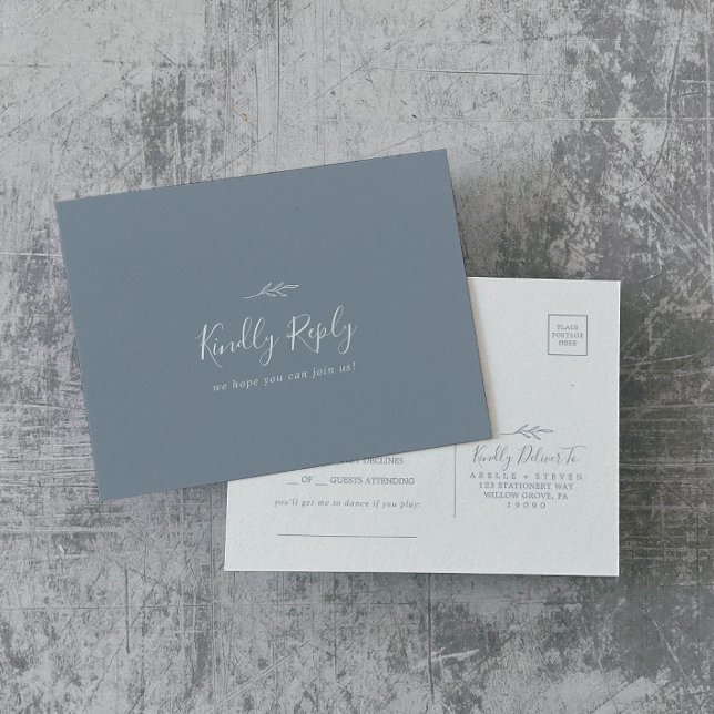 Cartão Postal De Convite Cartão-postal RSVP de Solicitação de Música Azul L (Criador carregado)