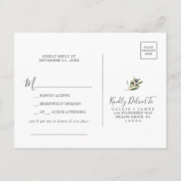 Cartão-postal RSVP de Solicitação de Música Branqu