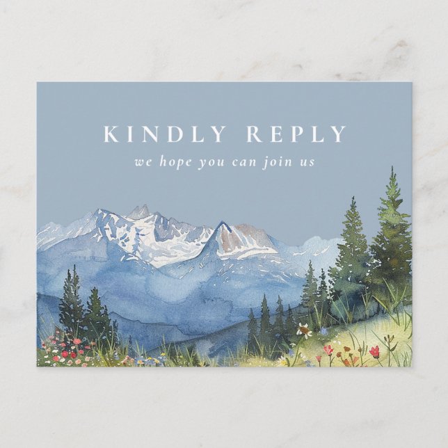 Cartão Postal De Convite Cartão-postal RSVP de Solicitação de Música da Mon (Frente)