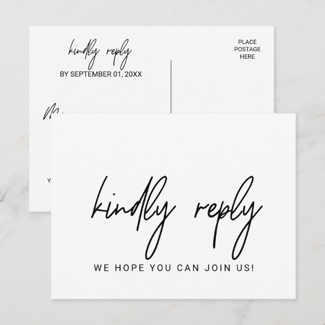 Cartão Postal De Convite Cartão-postal RSVP de Solicitação de Música de Cal (Frente/Verso)