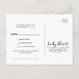 Cartão Postal De Convite Cartão-postal RSVP de Solicitação de Música de Scr