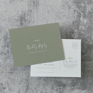 Cartão Postal De Convite Cartão-postal RSVP de Solicitação de Música Verde 