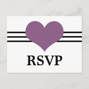Cartão Postal De Convite Cartão-postal RSVP Mod Heart, Roxo