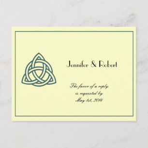 Cartão Postal De Convite Cartão-postal Teal Celtic Knot RSVP