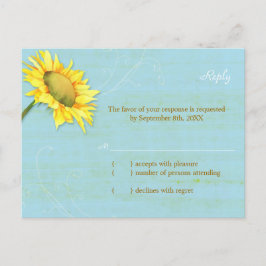 Cartão Postal De Convite Cartão RSVP de Casamento Azul Pálido Russo de Gira