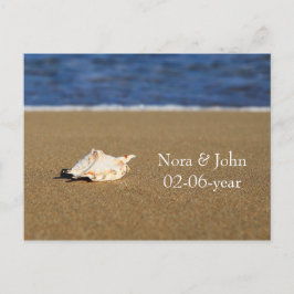 Cartão Postal De Convite cartão rsvp de Casamento de praia