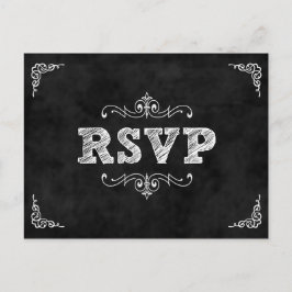 Cartão Postal De Convite Cartão rsvp de casamento de tabuleiro