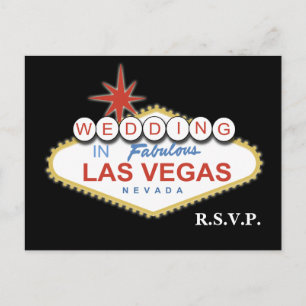 Cartão Postal De Convite Cartão rsvp de Casamento de Vegas