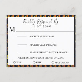 Cartão Postal De Convite Cartão RSVP de Casamento Pumpkins