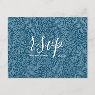 Cartão Postal De Convite Cartão Rsvp de Casamento Script Sea Vibes