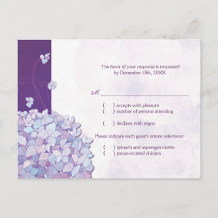 Cartão Postal De Convite Cartão RSVP de Escolha de Árvore de Casamento de H