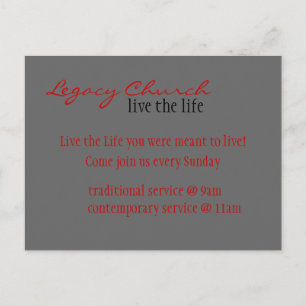 Cartão Postal De Convite Cartaz da igreja