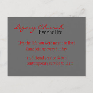Cartão Postal De Convite Cartaz da igreja