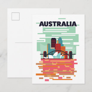 Cartão Postal De Convite cartaz de viagem da Austrália