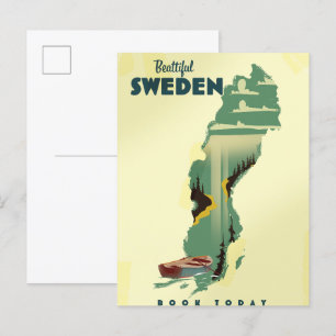 Cartão Postal De Convite Cartaz de viagem da linda Suécia