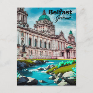Cartão Postal De Convite Cartaz de Viagem de Belfast Irlanda do Norte Arte