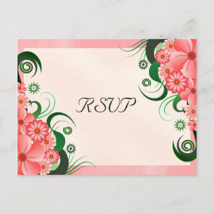 Cartão Postal De Convite Cartões-postais de resposta RSVP Elegante Floral d