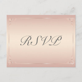 Cartão Postal De Convite Cartões-postais RSVP de Casamento de Blush Elegant