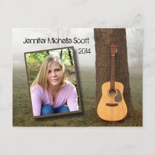 Cartão Postal De Convite Casa aberta da guitarra do país