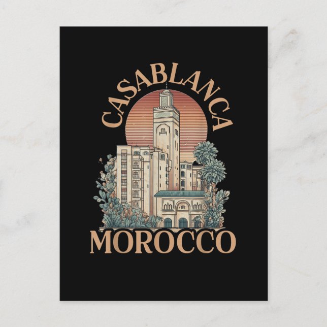 Cartão Postal De Convite cásablanca marrocos (Frente)