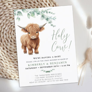 Cartão Postal De Convite Casais de Vaca Santa Greenerescência Highland Chá